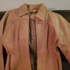 Tan leather jacket
